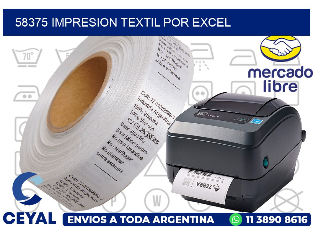 58375 IMPRESION TEXTIL POR EXCEL