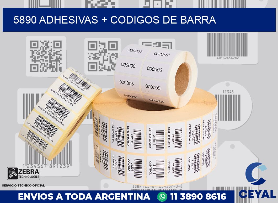 5890 Adhesivas + codigos de barra