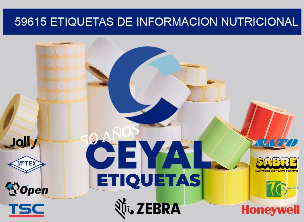 59615 ETIQUETAS DE INFORMACION NUTRICIONAL