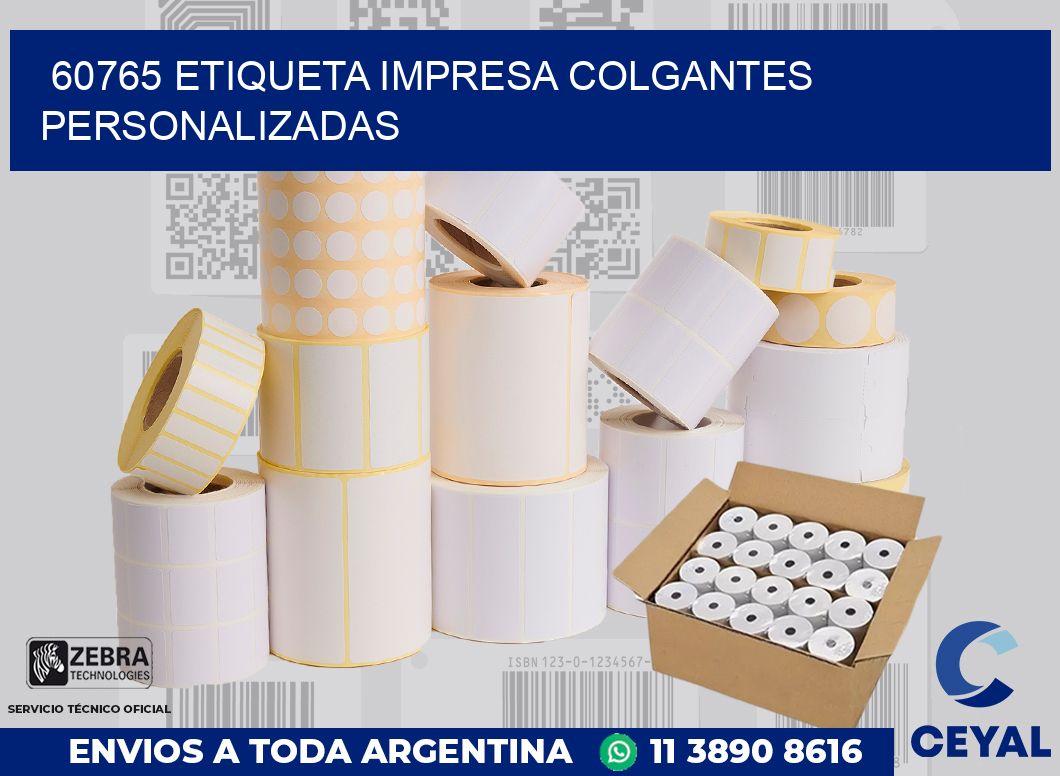 60765 ETIQUETA IMPRESA COLGANTES PERSONALIZADAS