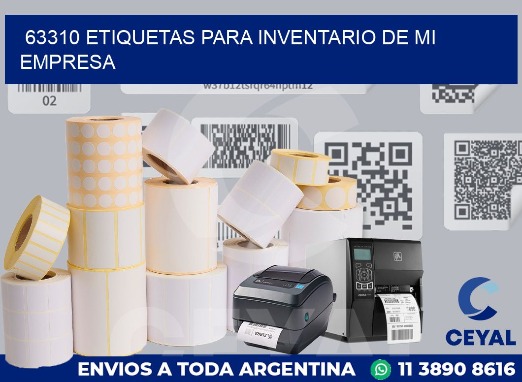 63310 ETIQUETAS PARA INVENTARIO DE MI EMPRESA