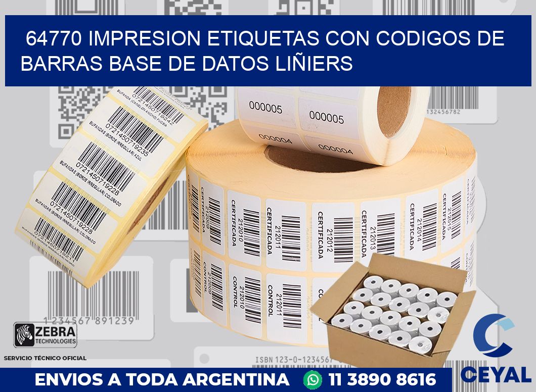 64770 IMPRESION ETIQUETAS CON CODIGOS DE BARRAS BASE DE DATOS LIÑIERS