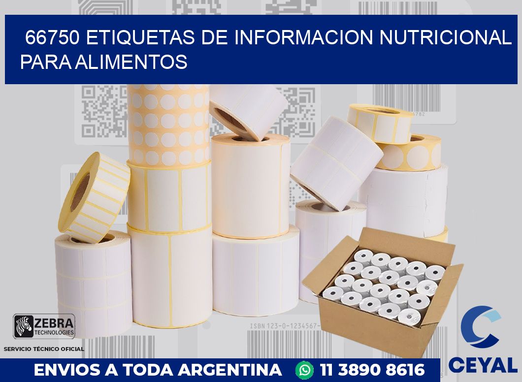 66750 ETIQUETAS DE INFORMACION NUTRICIONAL PARA ALIMENTOS