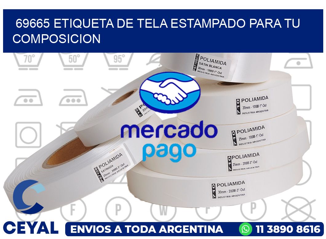 69665 ETIQUETA DE TELA ESTAMPADO PARA TU COMPOSICION
