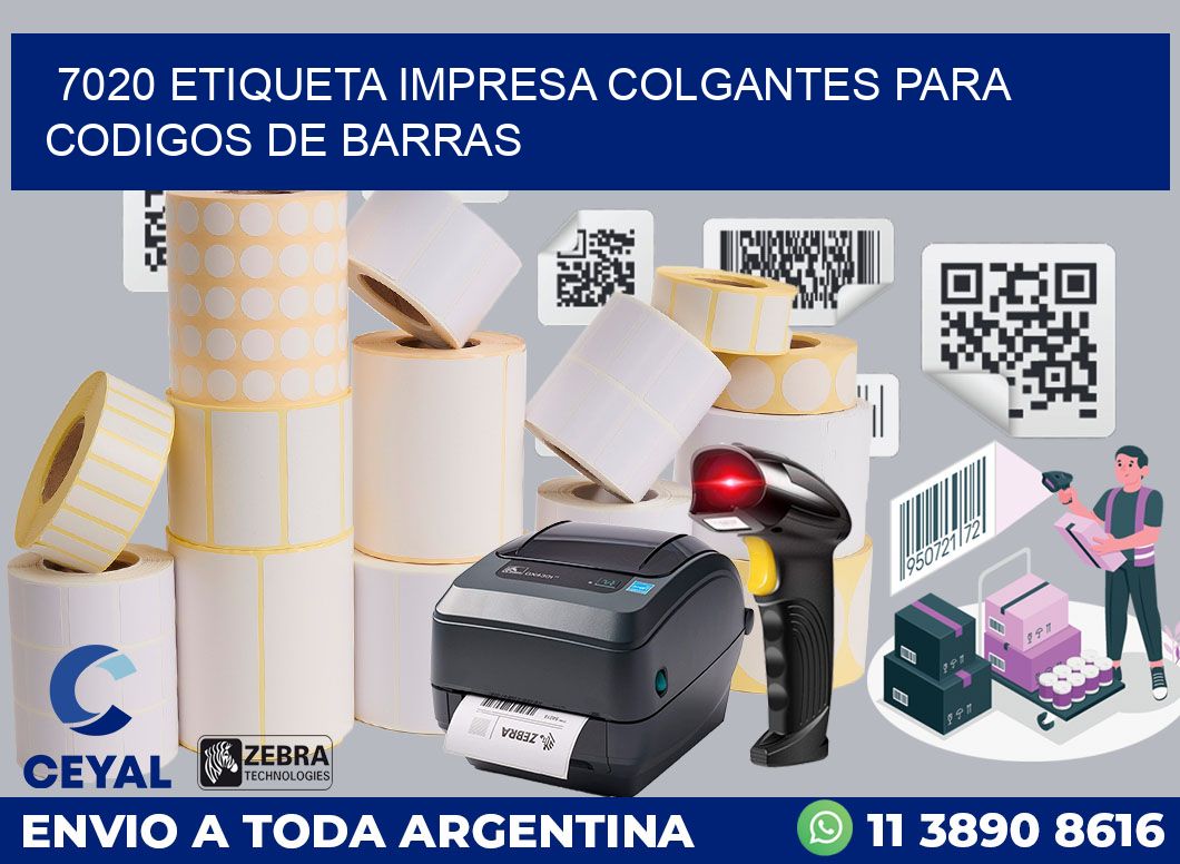 7020 ETIQUETA IMPRESA COLGANTES PARA CODIGOS DE BARRAS