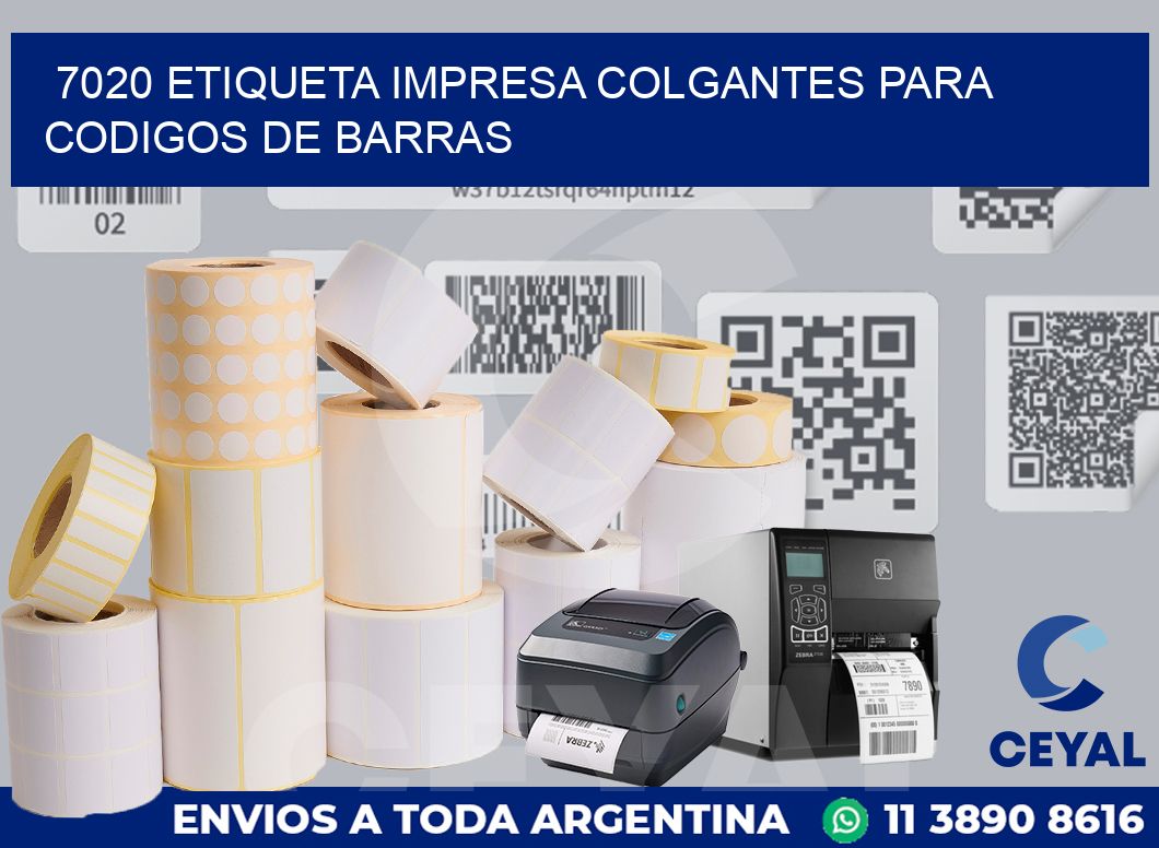 7020 ETIQUETA IMPRESA COLGANTES PARA CODIGOS DE BARRAS