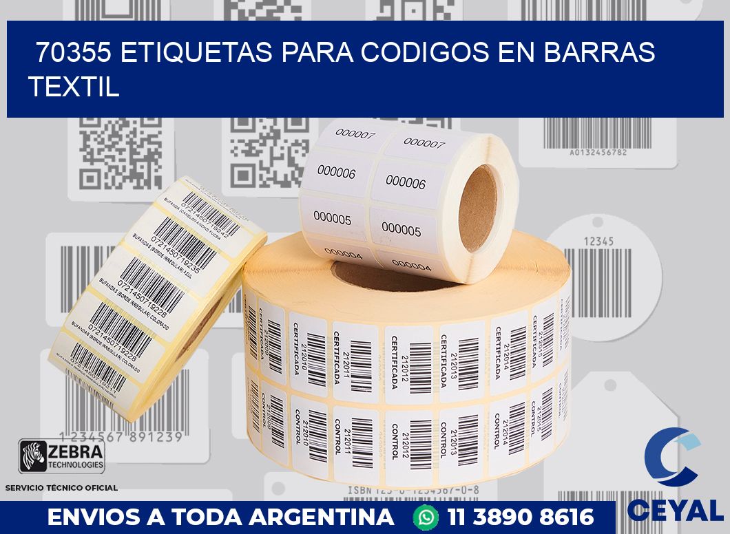 70355 ETIQUETAS PARA CODIGOS EN BARRAS TEXTIL