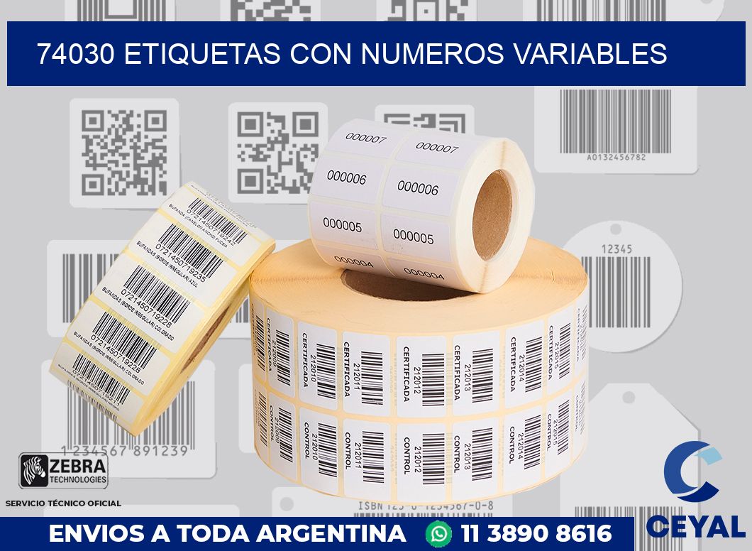 74030 ETIQUETAS CON NUMEROS VARIABLES