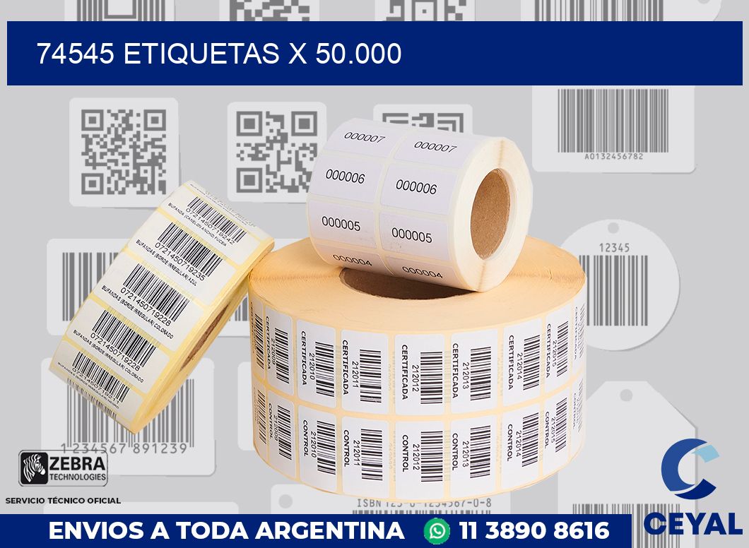 74545 Etiquetas x 50.000