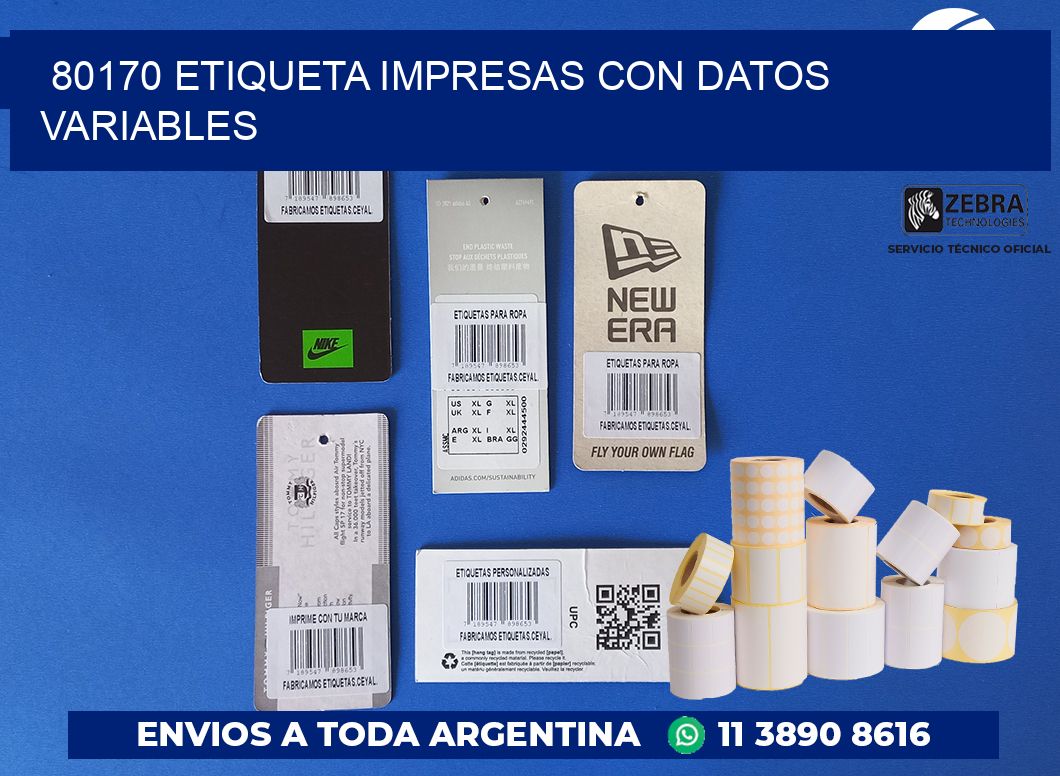 80170 ETIQUETA IMPRESAS CON DATOS VARIABLES