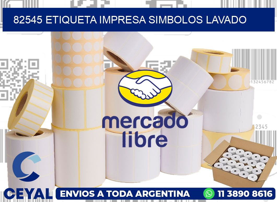 82545 ETIQUETA IMPRESA SIMBOLOS LAVADO