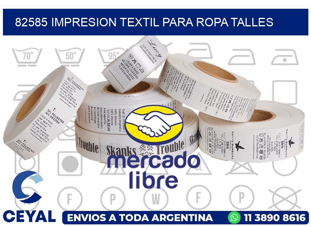 82585 IMPRESION TEXTIL PARA ROPA TALLES