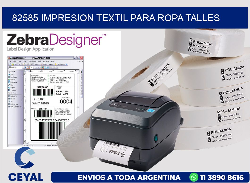82585 IMPRESION TEXTIL PARA ROPA TALLES