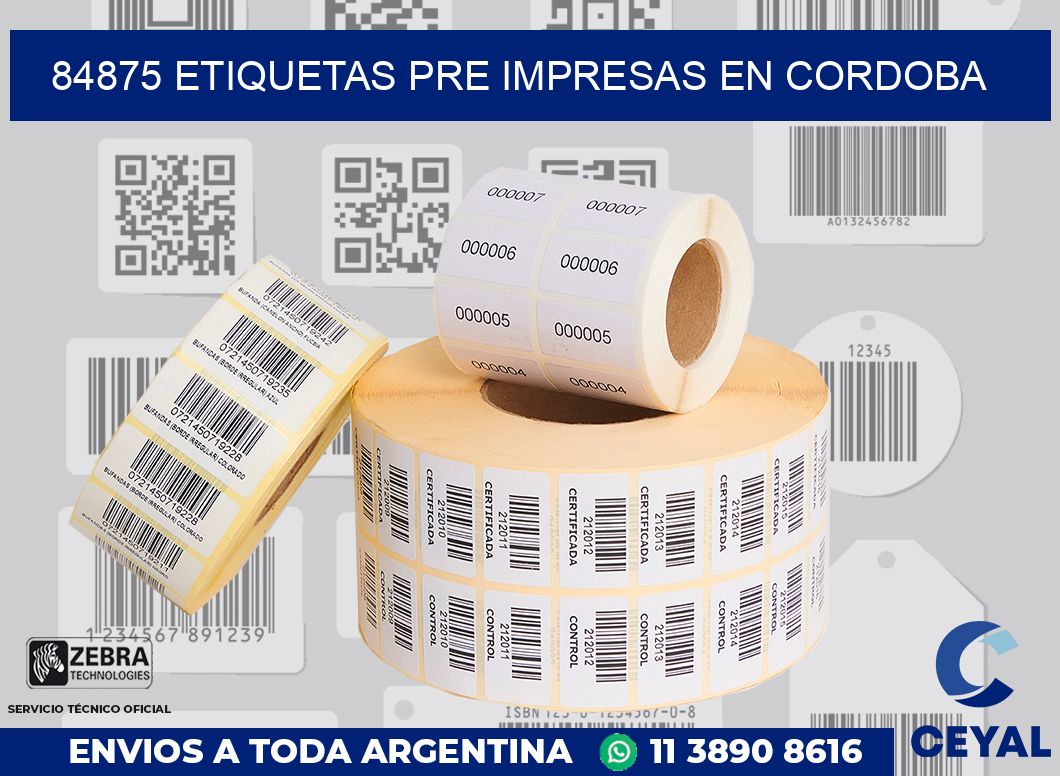 84875 ETIQUETAS PRE IMPRESAS EN CORDOBA