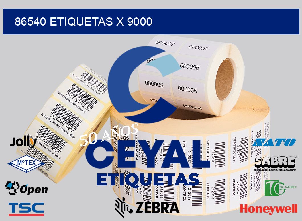 86540 Etiquetas x 9000