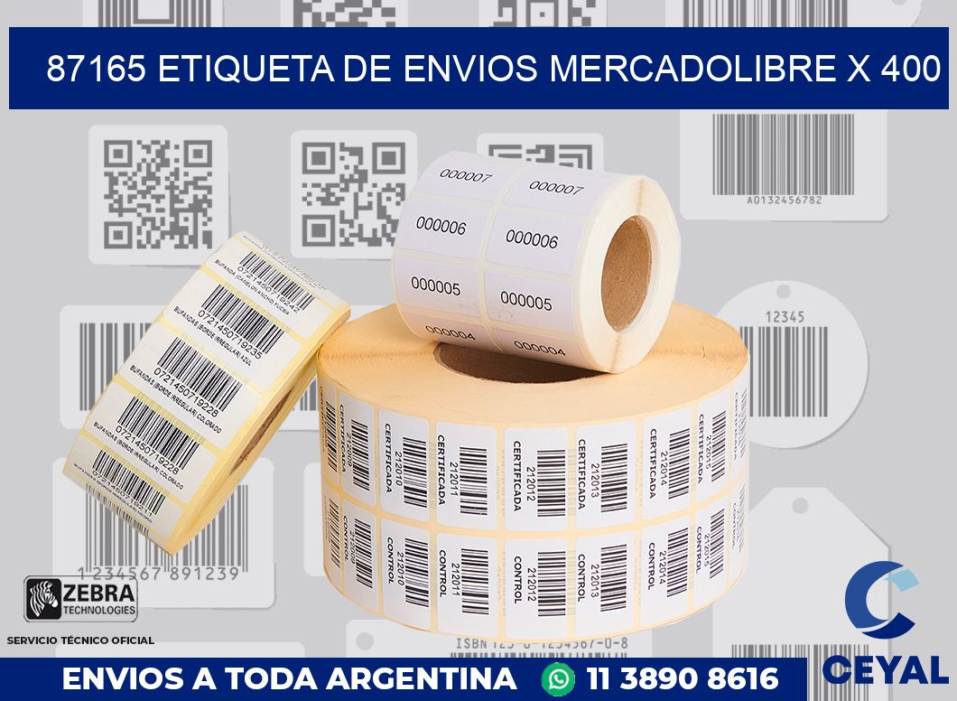 87165 etiqueta de envios mercadolibre x 400