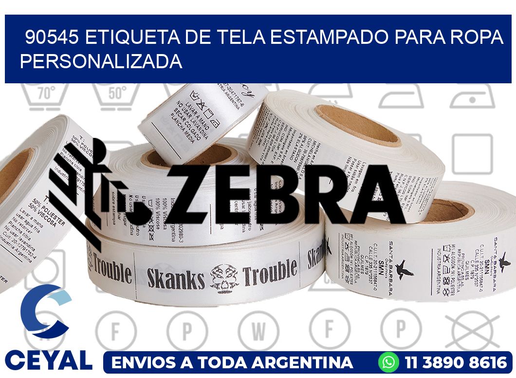 90545 ETIQUETA DE TELA ESTAMPADO PARA ROPA PERSONALIZADA