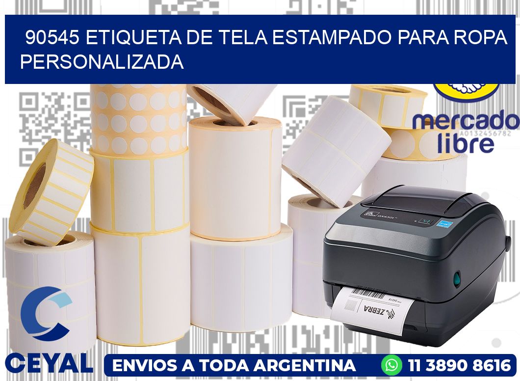 90545 ETIQUETA DE TELA ESTAMPADO PARA ROPA PERSONALIZADA