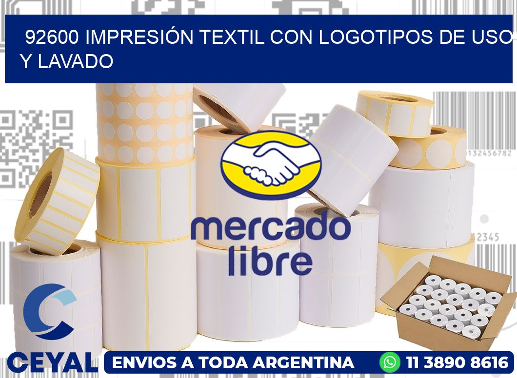 92600 IMPRESIÓN TEXTIL CON LOGOTIPOS DE USO Y LAVADO