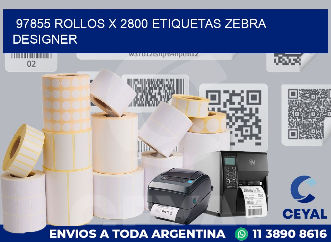 97855 Rollos x 2800 etiquetas zebra designer