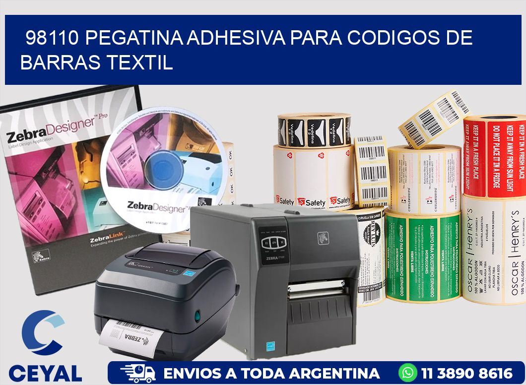 98110 PEGATINA ADHESIVA PARA CODIGOS DE BARRAS TEXTIL