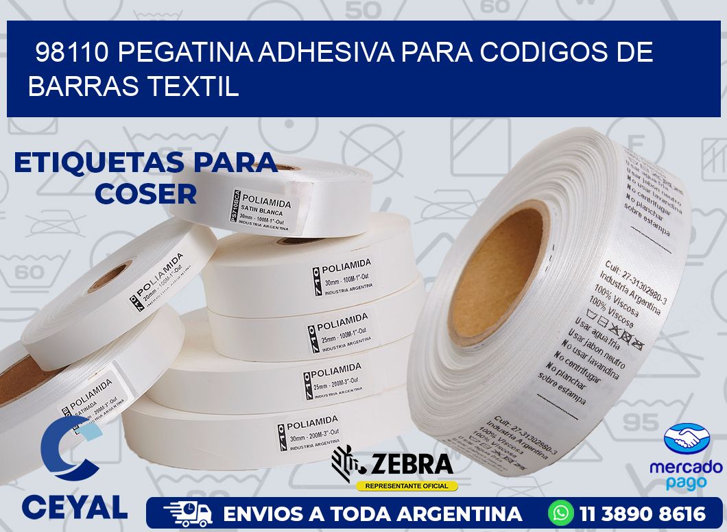 98110 PEGATINA ADHESIVA PARA CODIGOS DE BARRAS TEXTIL