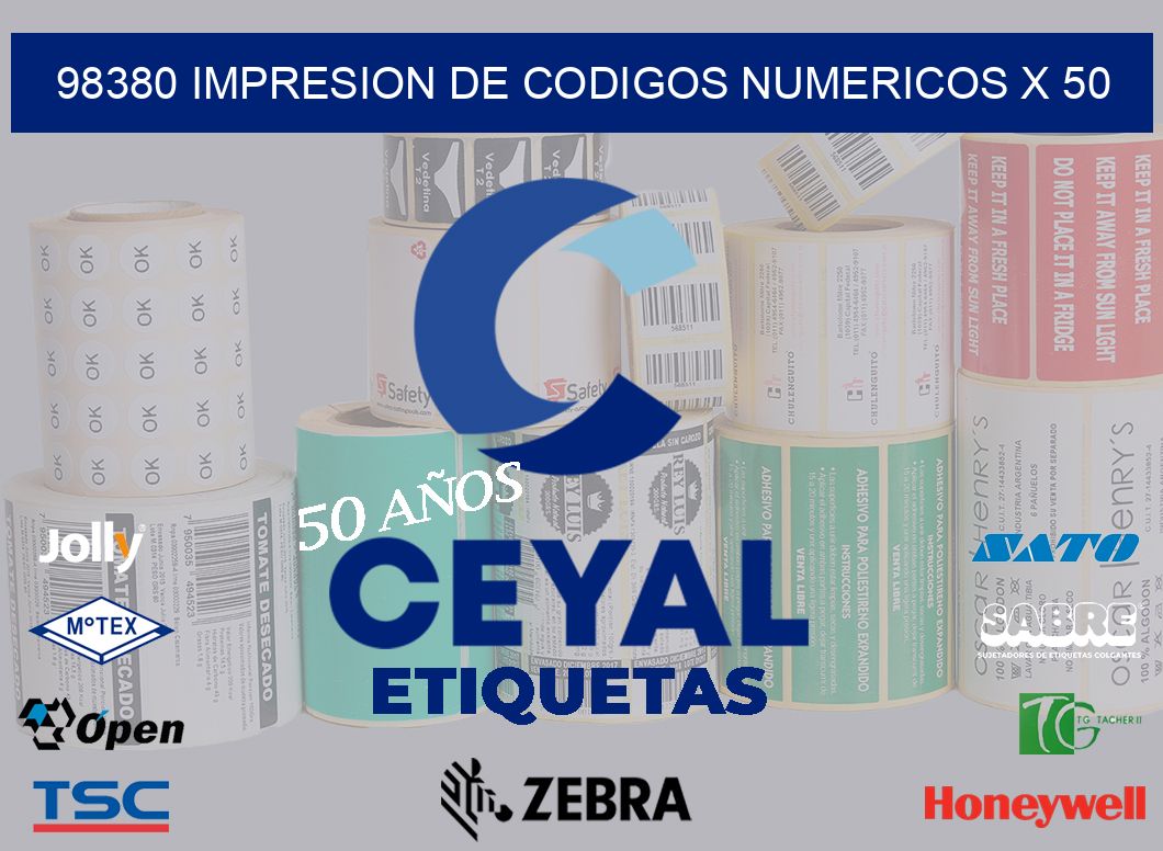 98380 impresion de codigos numericos x 50