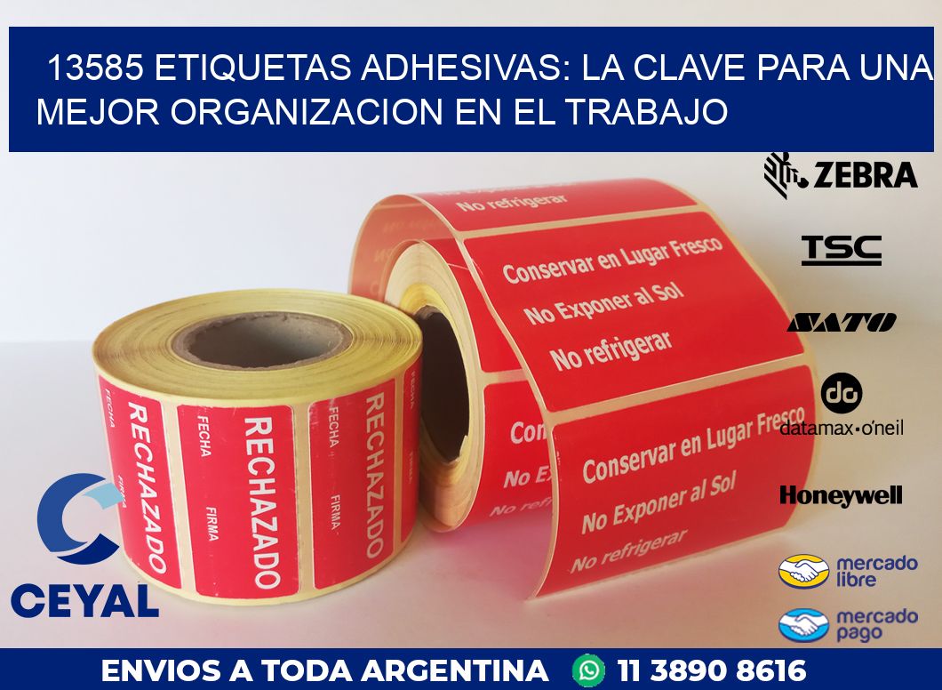 13585 ETIQUETAS ADHESIVAS: LA CLAVE PARA UNA MEJOR ORGANIZACION EN EL TRABAJO