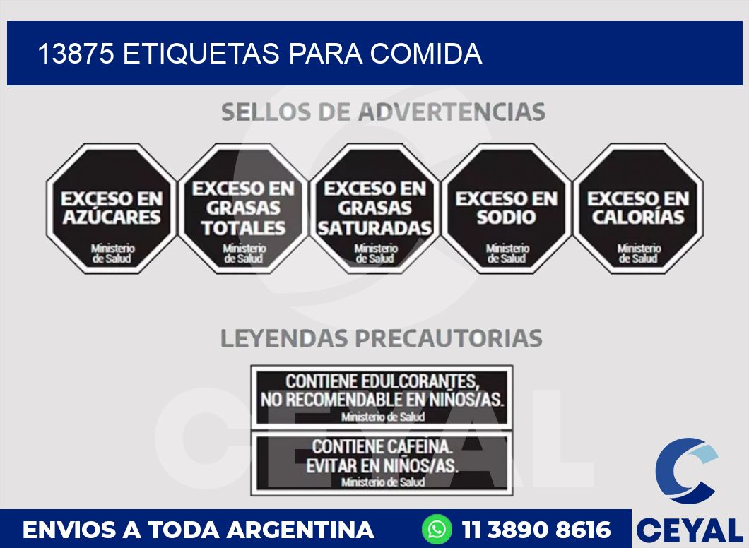 13875 ETIQUETAS PARA COMIDA