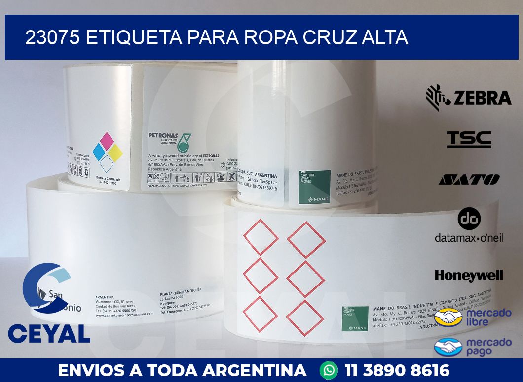 23075 ETIQUETA PARA ROPA CRUZ ALTA