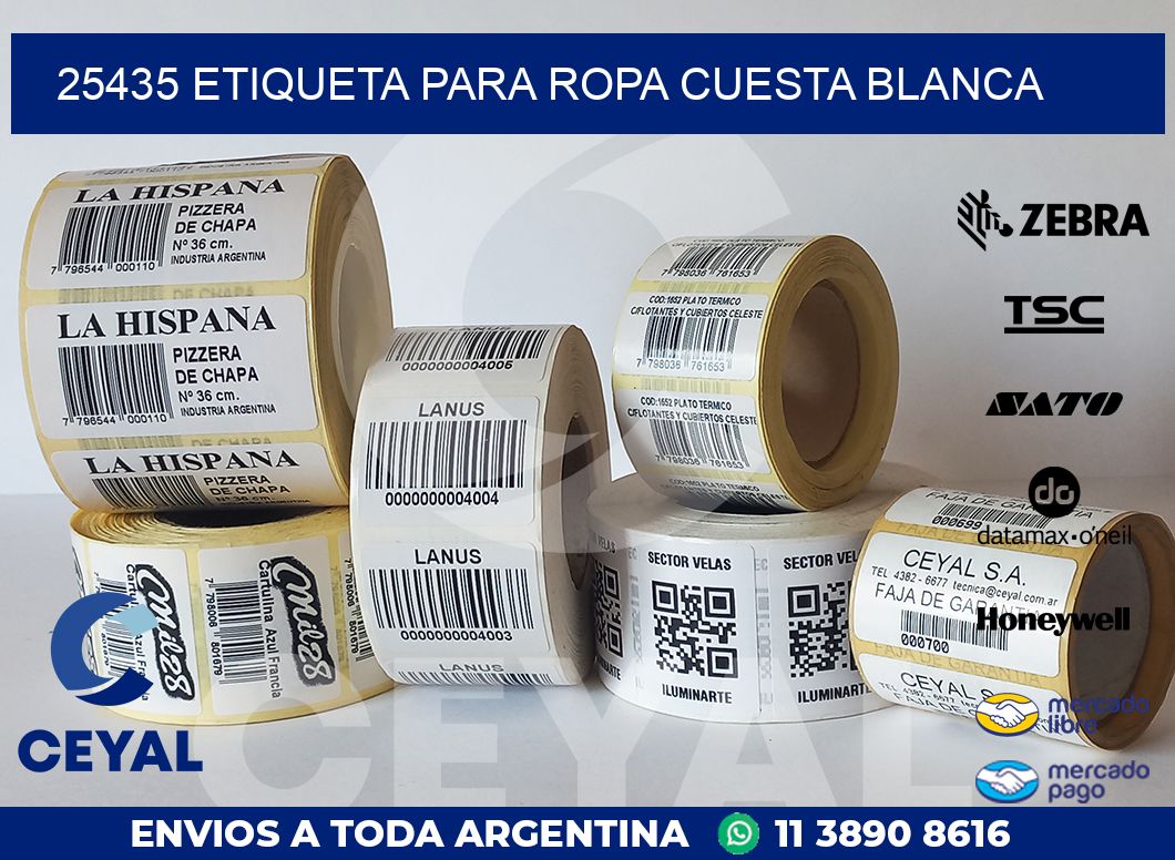 25435 ETIQUETA PARA ROPA CUESTA BLANCA