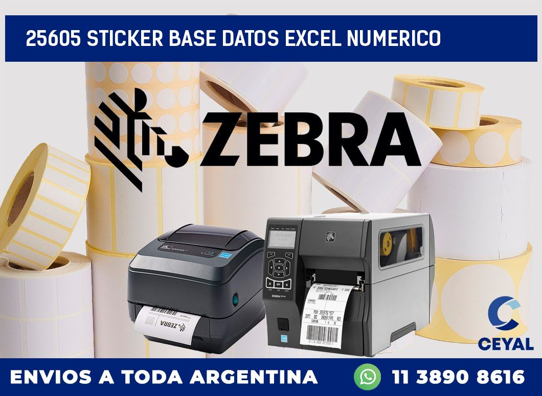 25605 sticker base datos excel numerico