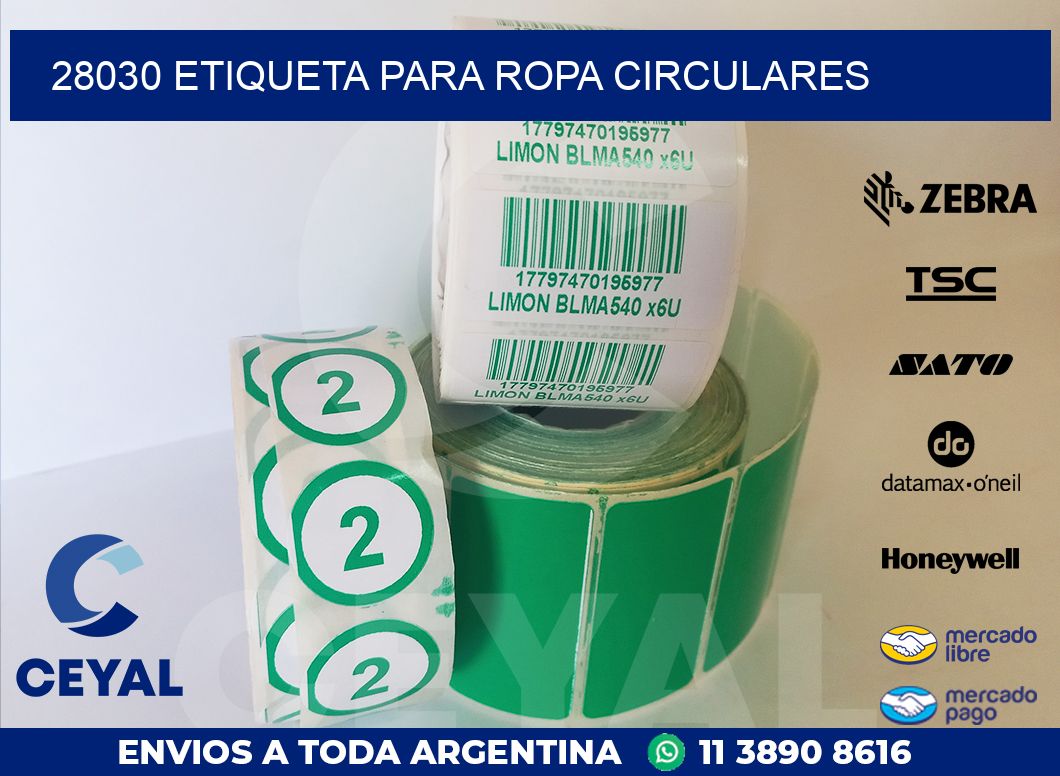 28030 ETIQUETA PARA ROPA CIRCULARES