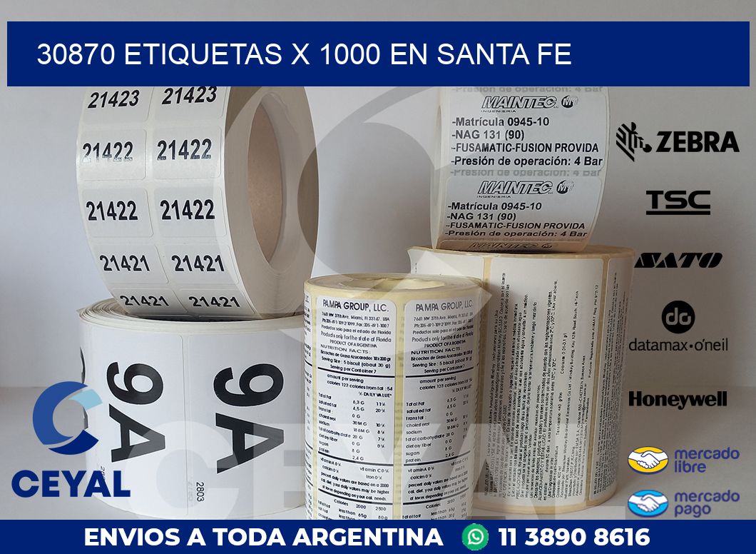 30870 ETIQUETAS X 1000 EN SANTA FE