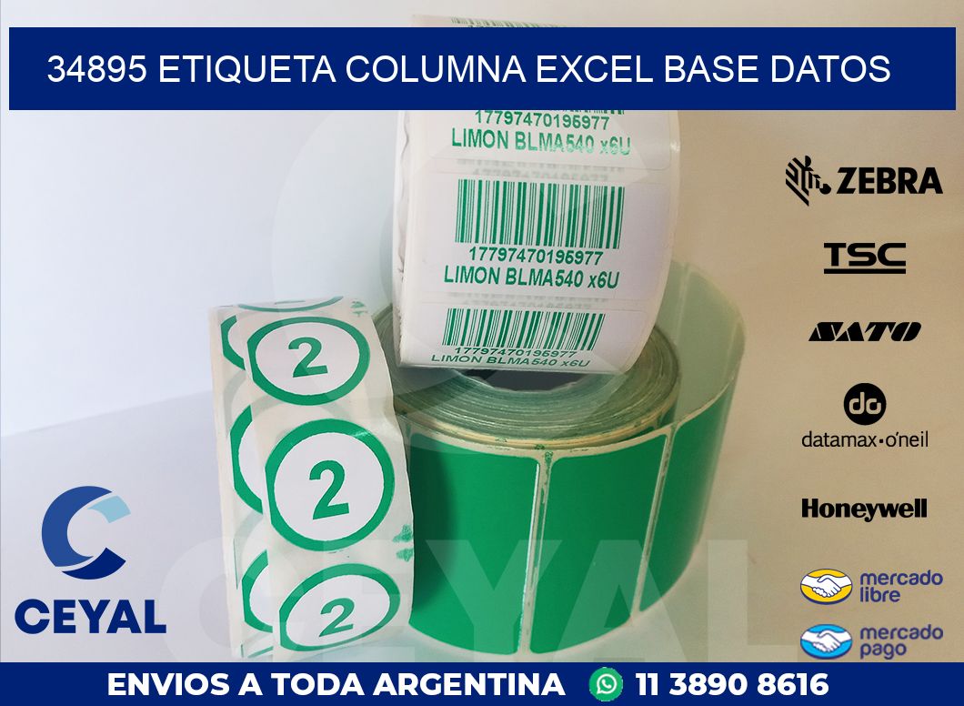 34895 etiqueta columna excel base datos