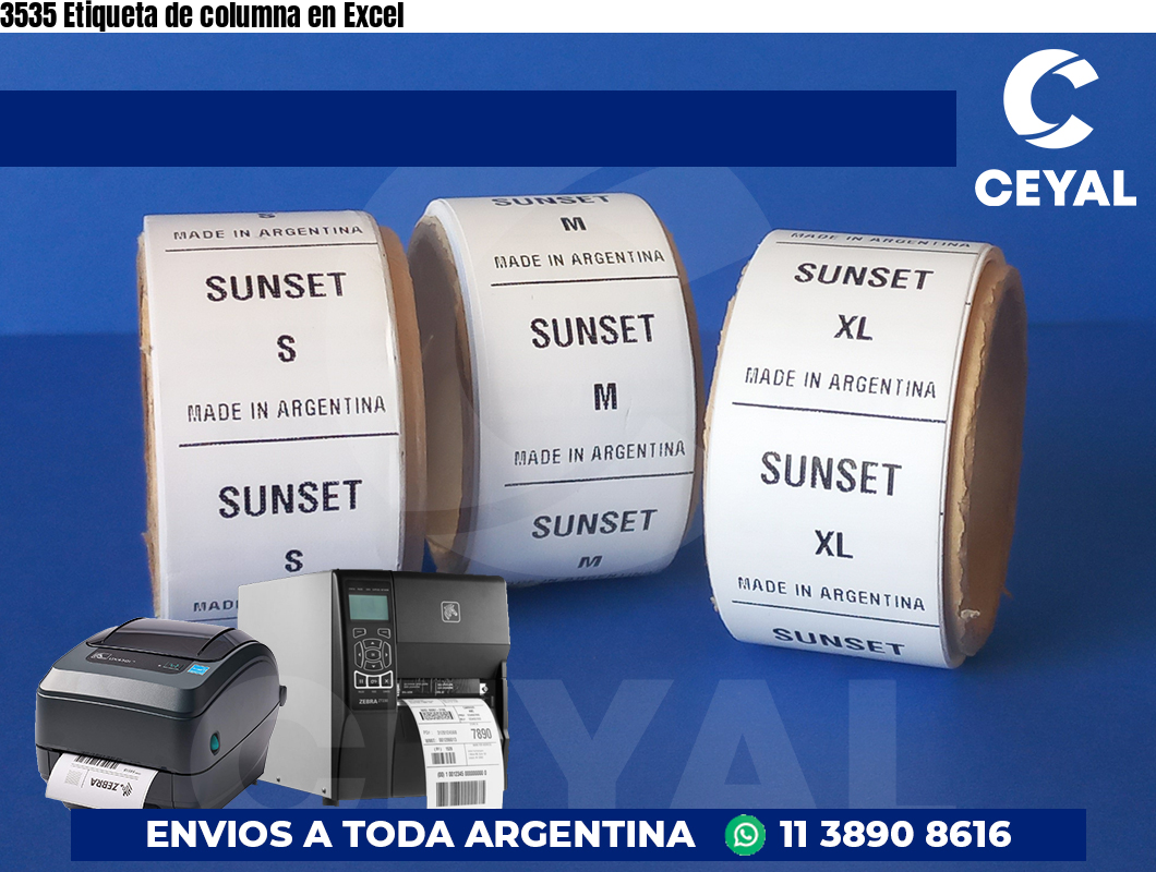 3535 Etiqueta de columna en Excel