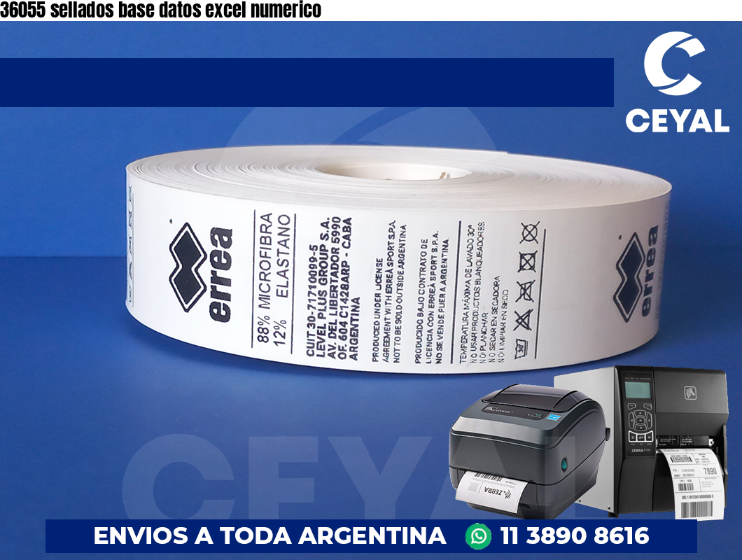 36055 sellados base datos excel numerico