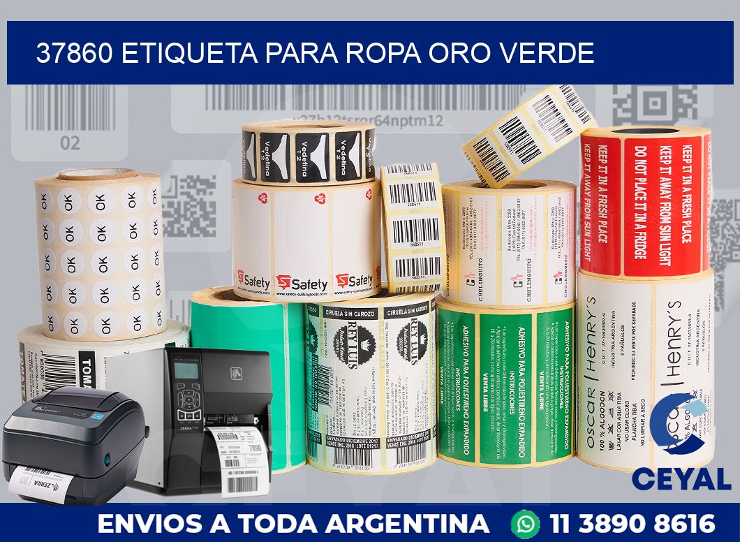 37860 ETIQUETA PARA ROPA ORO VERDE