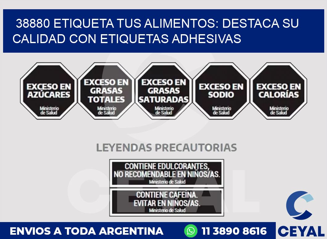 38880 ETIQUETA TUS ALIMENTOS: DESTACA SU CALIDAD CON ETIQUETAS ADHESIVAS