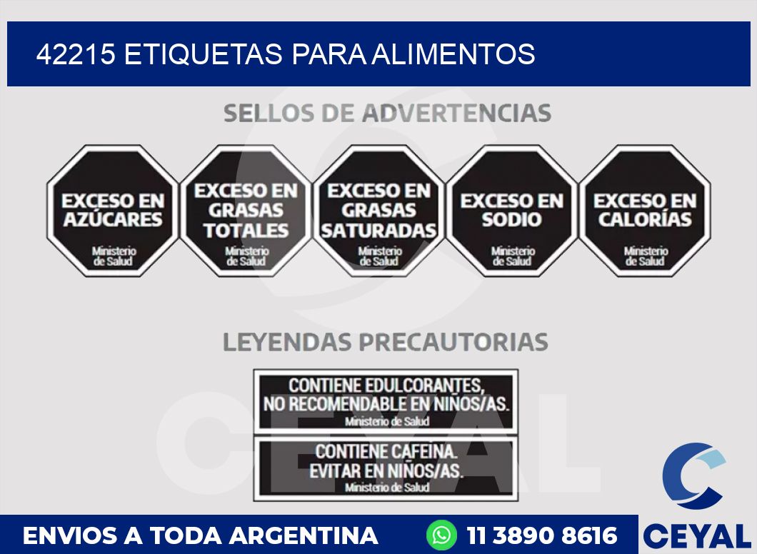 42215 ETIQUETAS PARA ALIMENTOS
