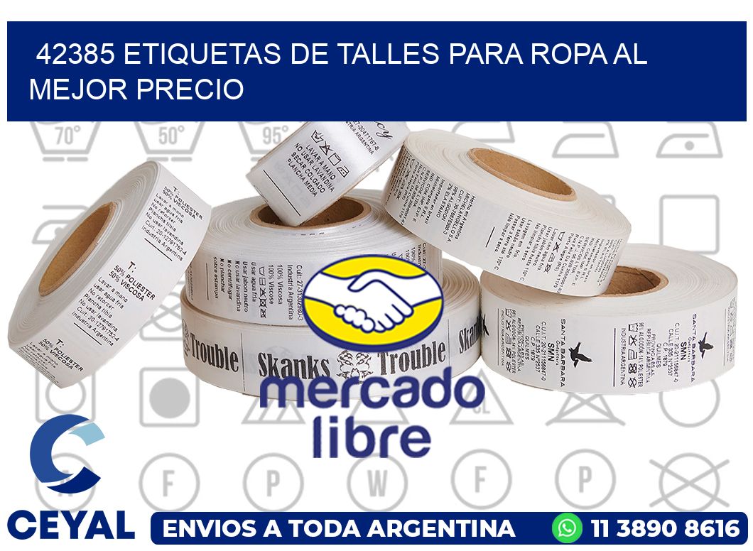 42385 ETIQUETAS DE TALLES PARA ROPA AL MEJOR PRECIO