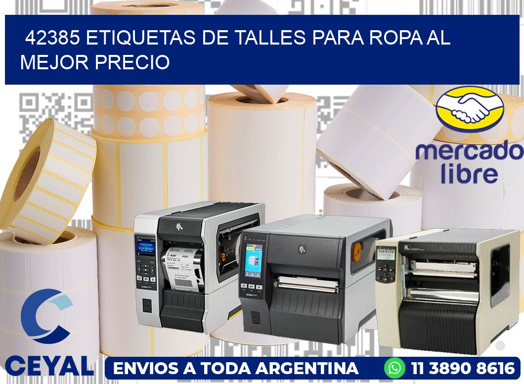 42385 ETIQUETAS DE TALLES PARA ROPA AL MEJOR PRECIO
