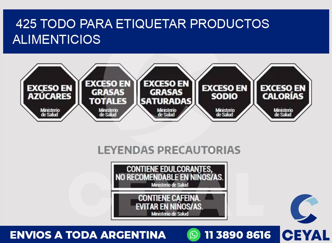 425 TODO PARA ETIQUETAR PRODUCTOS ALIMENTICIOS