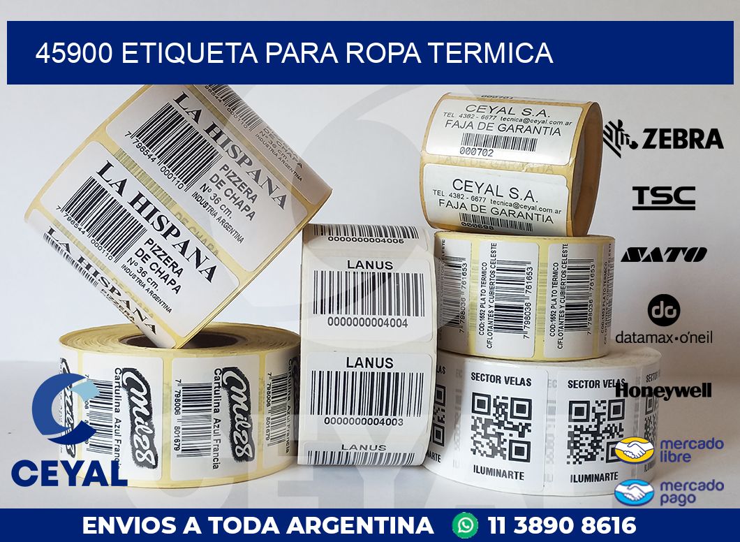 45900 ETIQUETA PARA ROPA TERMICA