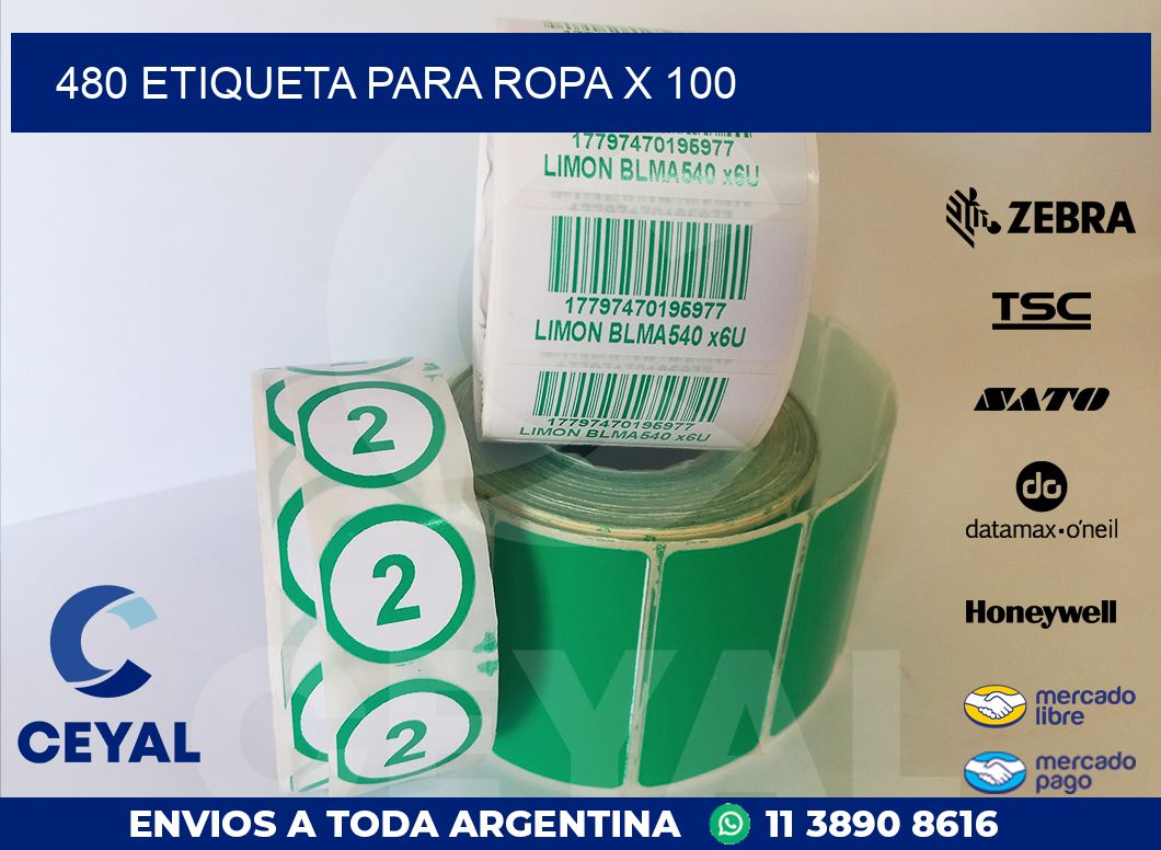 480 ETIQUETA PARA ROPA X 100