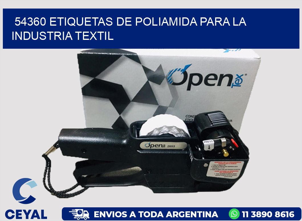 54360 ETIQUETAS DE POLIAMIDA PARA LA INDUSTRIA TEXTIL