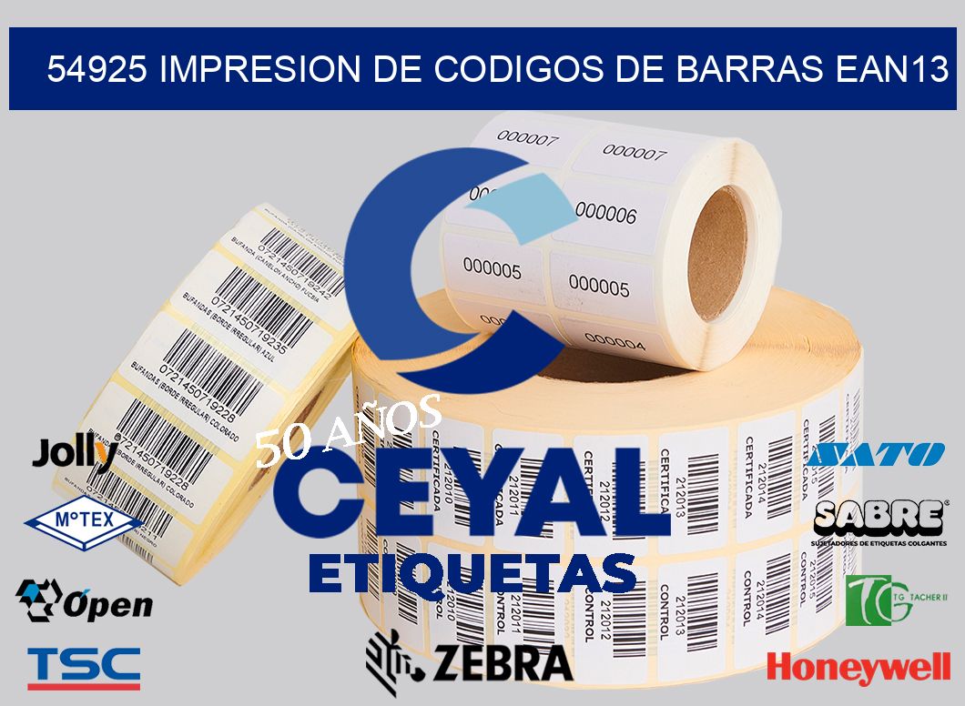54925 IMPRESION DE CODIGOS DE BARRAS EAN13