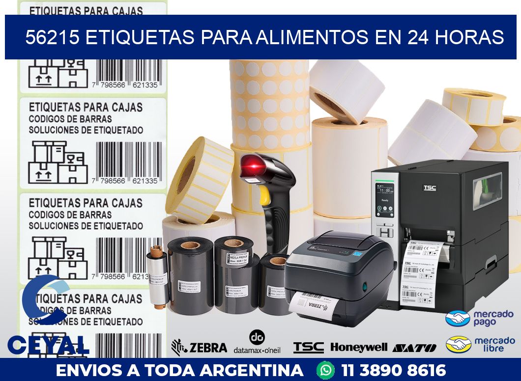 56215 ETIQUETAS PARA ALIMENTOS EN 24 HORAS