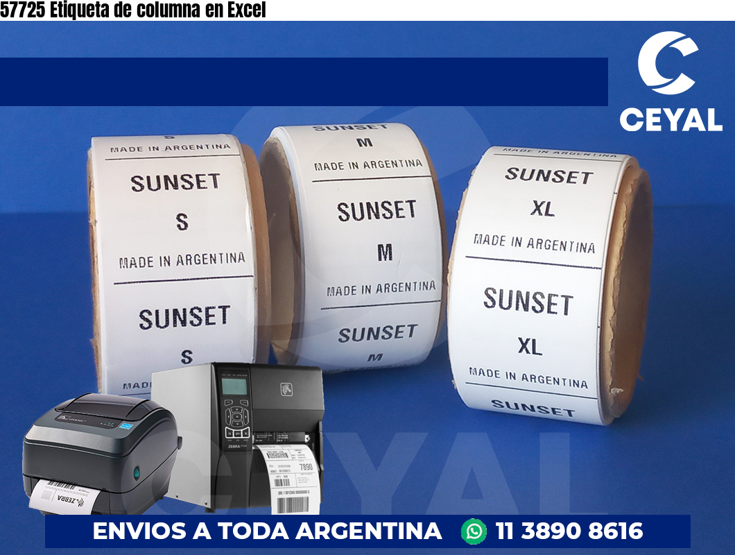 57725 Etiqueta de columna en Excel