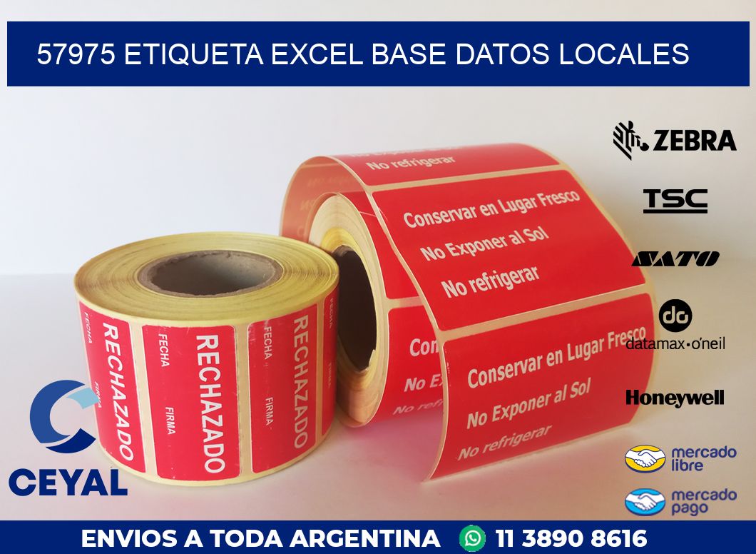 57975 etiqueta excel base datos locales